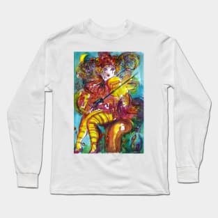 PIERROT PLAYING VIOLIN / Venetian Carnival Night Long Sleeve T-Shirt